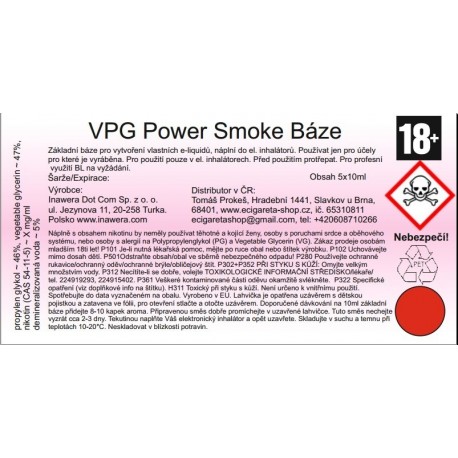 PACK 10x10ml Inawera Power Smoke báze 12mg/ml