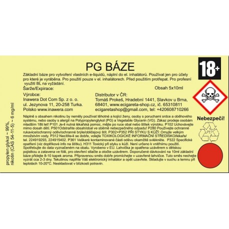 Inawera PG báze 6mg/ml - 5x10ml